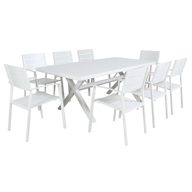 white outdoor dining set