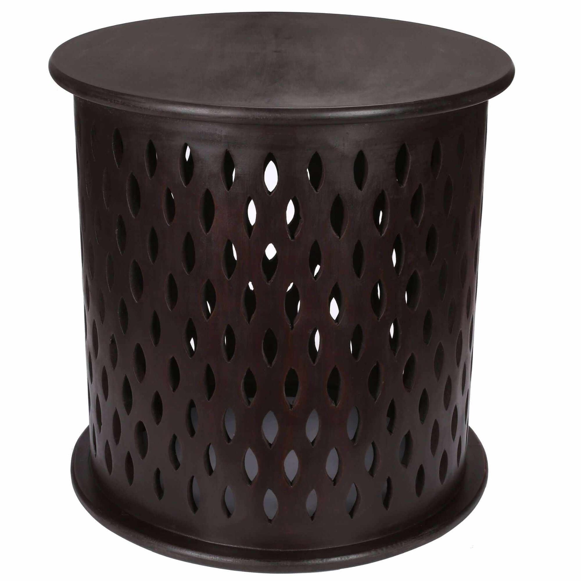 Pansy 50cm Wooden Round End Table - Brown
