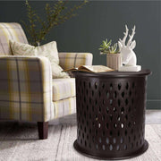 Pansy 50cm Wooden Round End Table - Brown