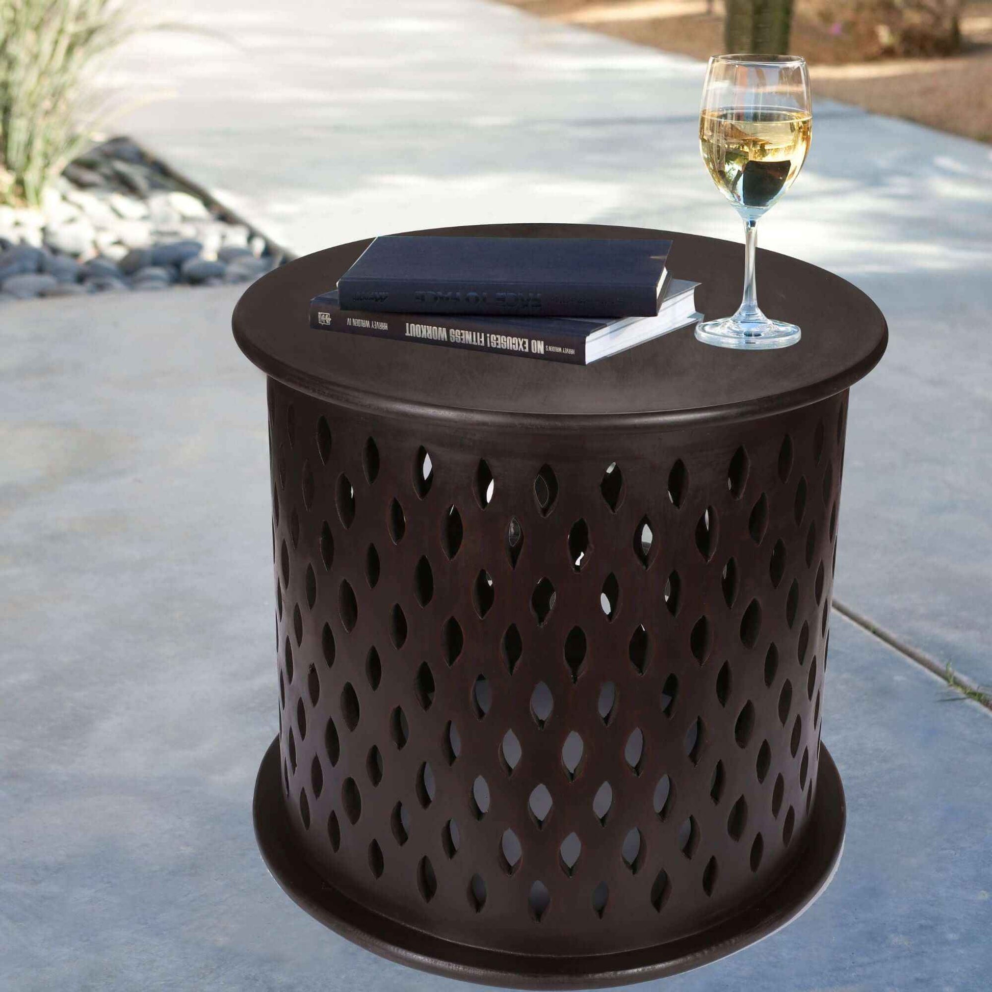 Pansy 50cm Wooden Round End Table - Brown