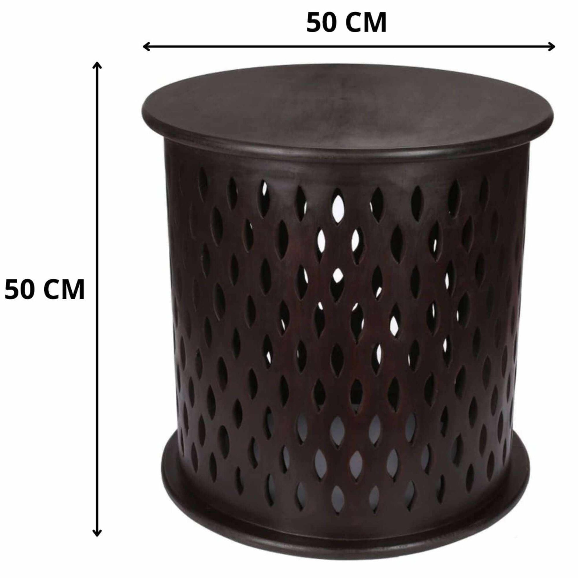 Pansy 50cm Wooden Round End Table - Brown
