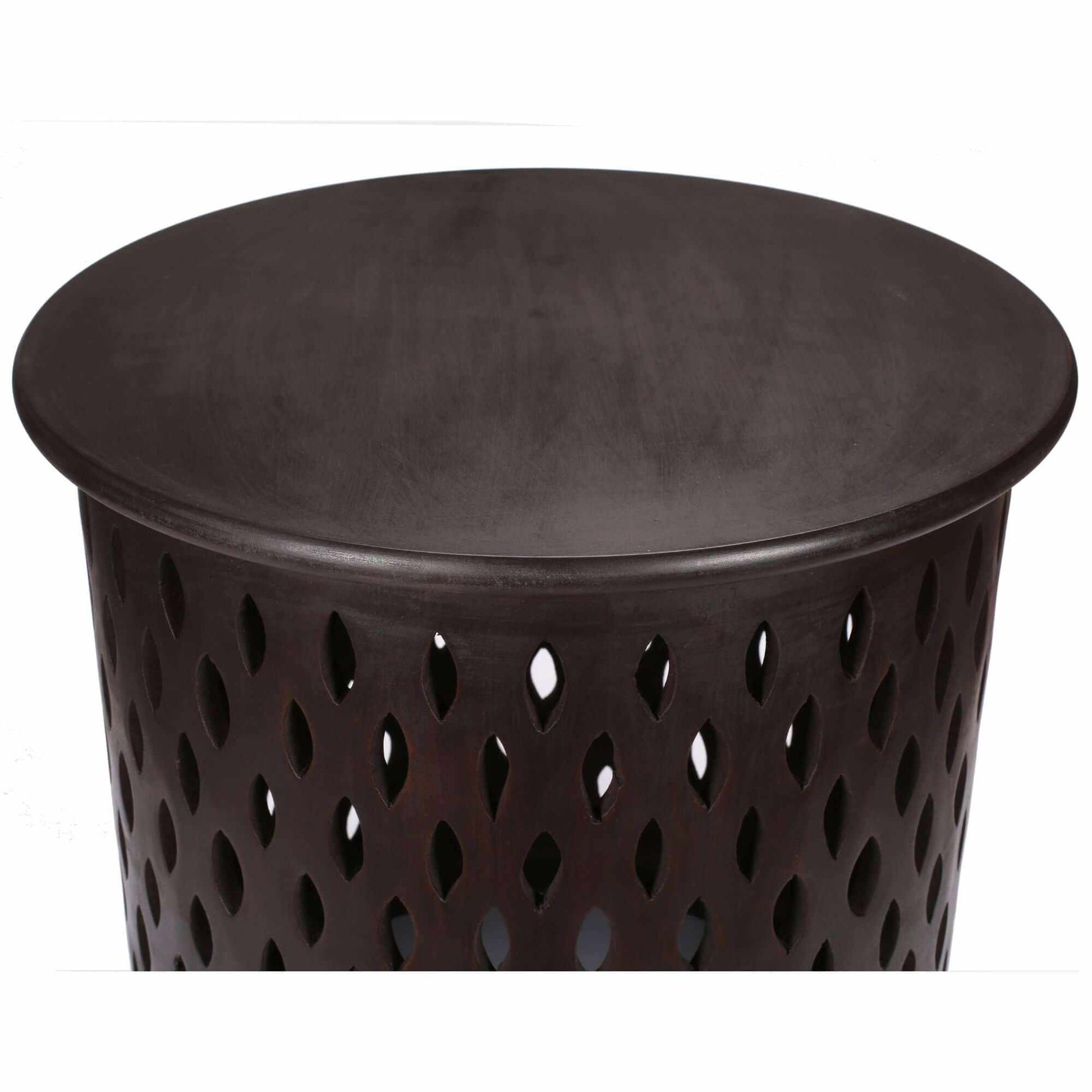 Pansy 50cm Wooden Round End Table - Brown