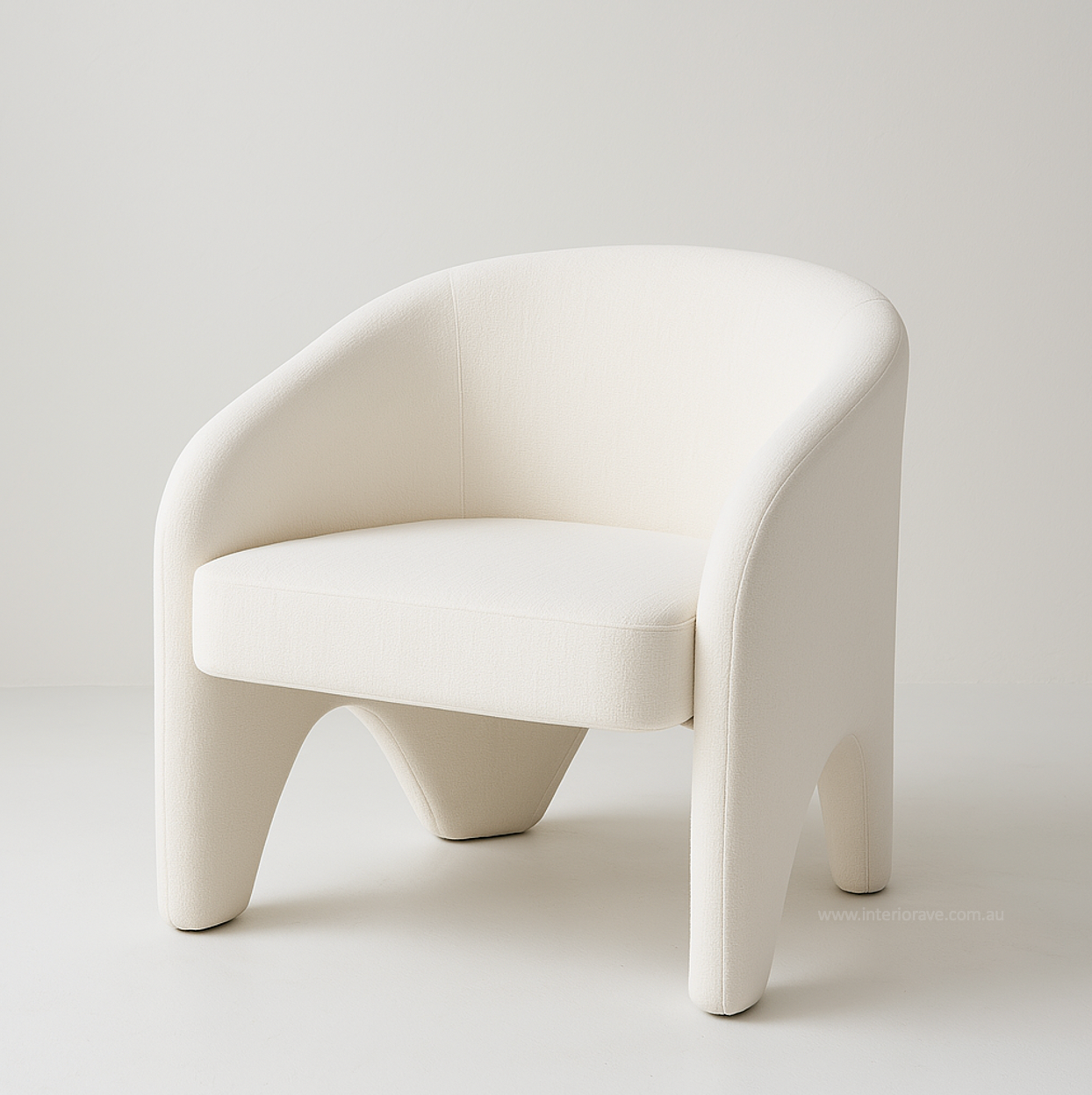 Nova Sculptural Accent Chair White Chenille