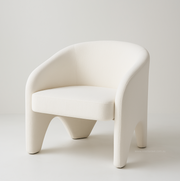Nova Sculptural Accent Chair White Chenille