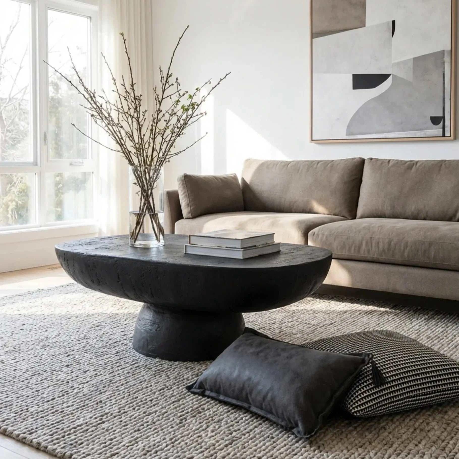 Interior Ave - Korra Sculptural Black Stone Coffee Table