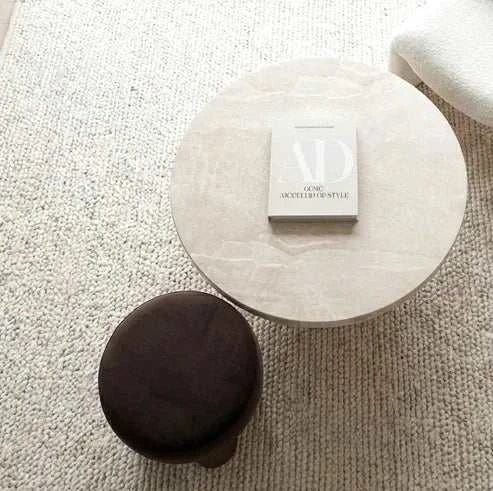 Interior Ave - Nobu Round Sculptural Stone Coffee Table - Natural Stone 100cm