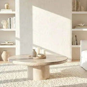 Interior Ave - Nobu Round Sculptural Stone Coffee Table - Natural Stone 70cm