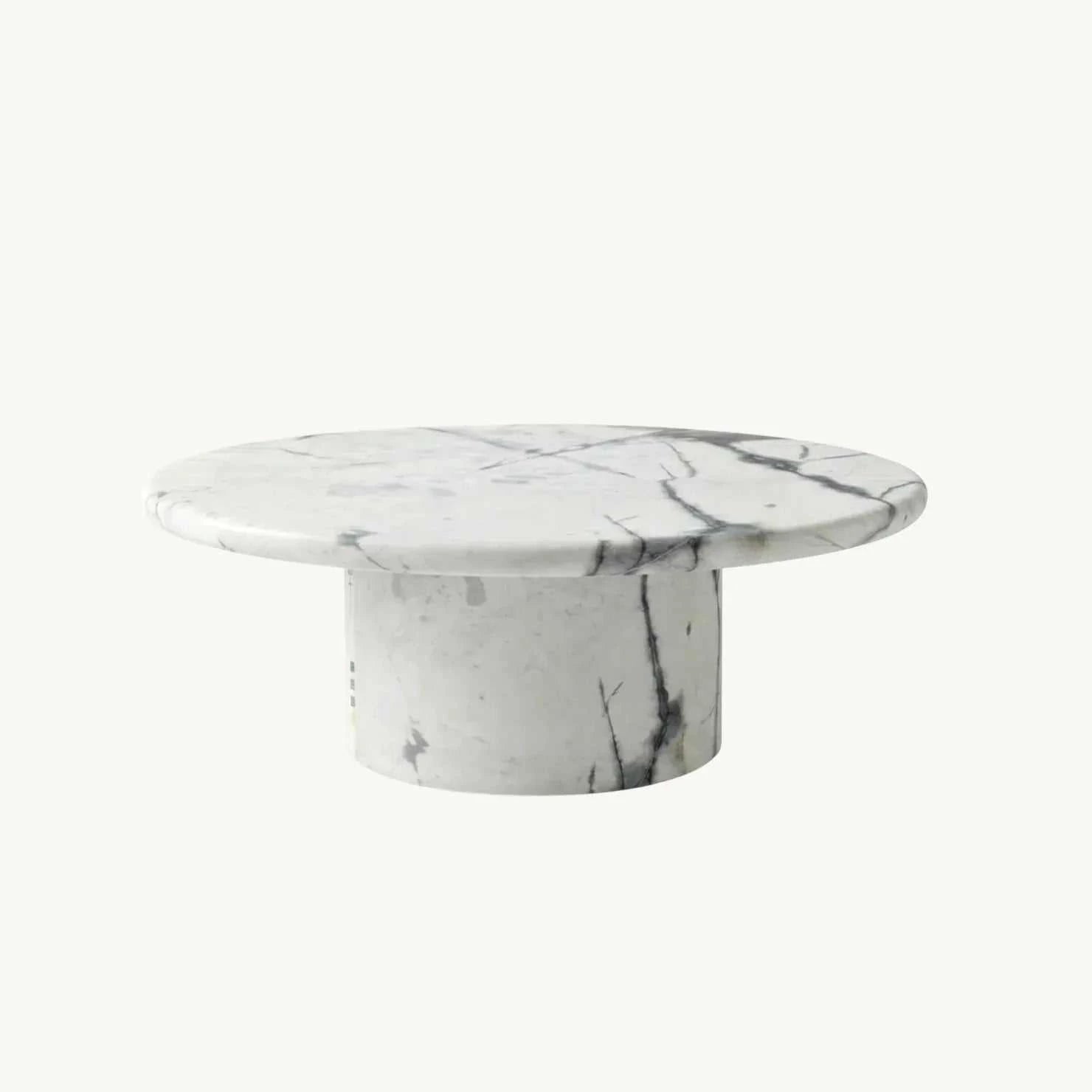 Interior Ave - Nobu Round Sculptural Stone Coffee Table - Panda Marble Finish