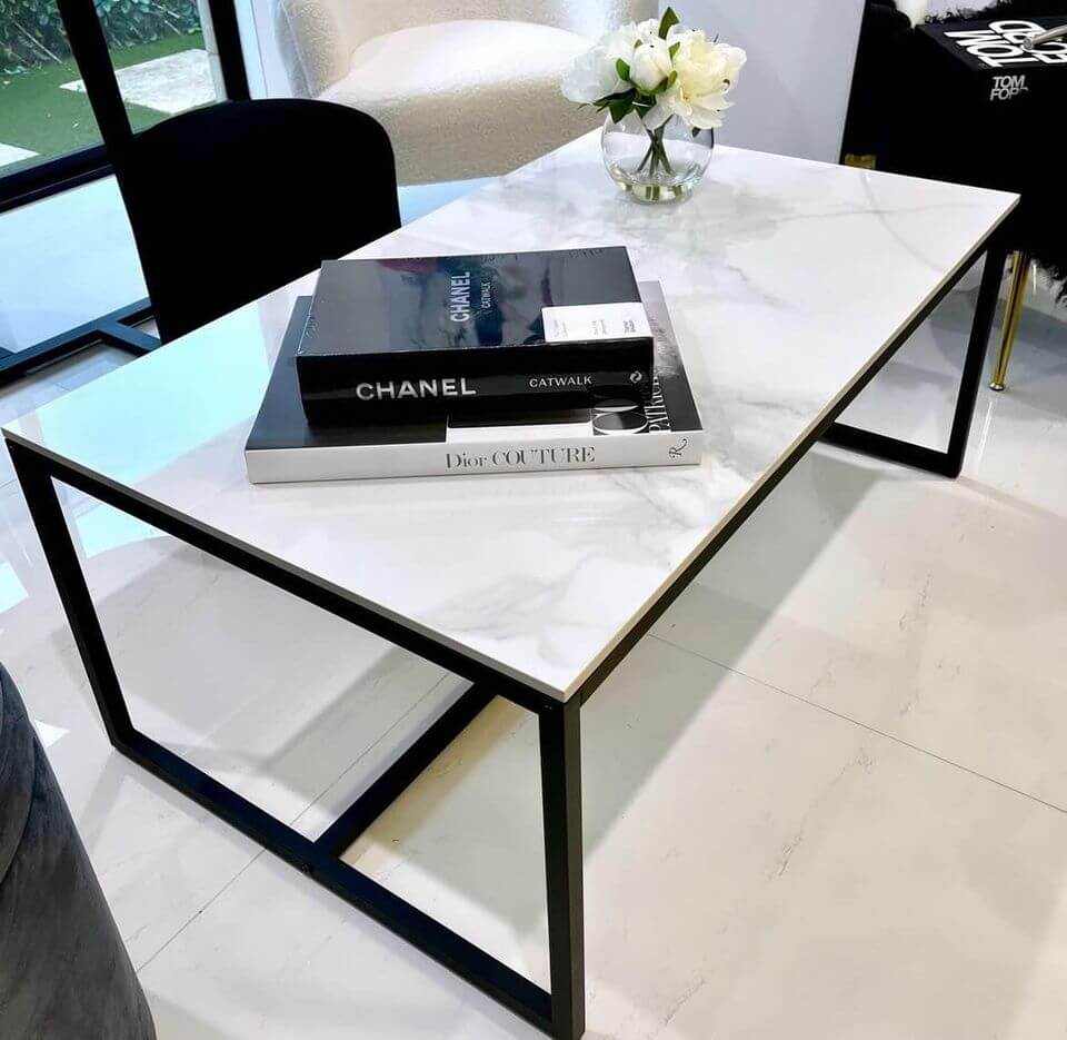 Interior Ave - Monaco Marble Rectangle Coffee Table - White