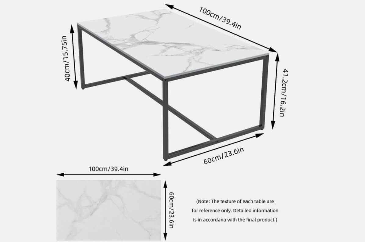 Interior Ave - Monaco Marble Rectangle Coffee Table - White