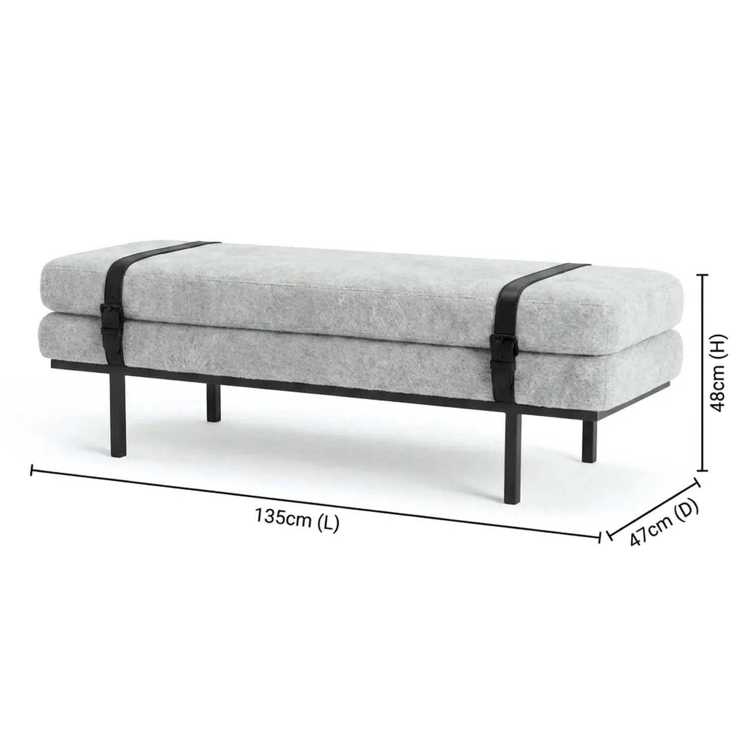 Interior Ave - Porter Bench - Light Grey