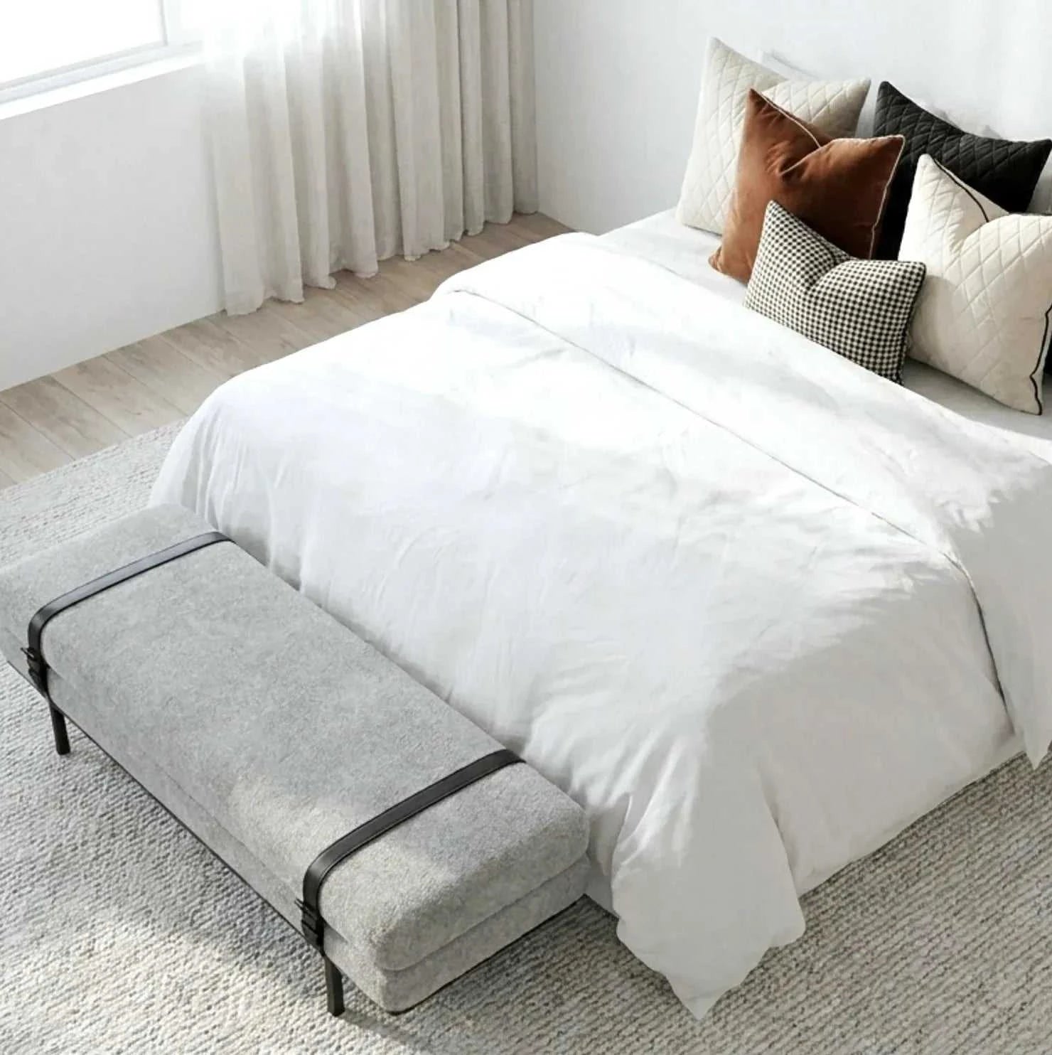 Interior Ave - Porter Bench - Light Grey