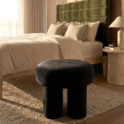 Interior Ave - Bentley Velvet Ottoman - Black