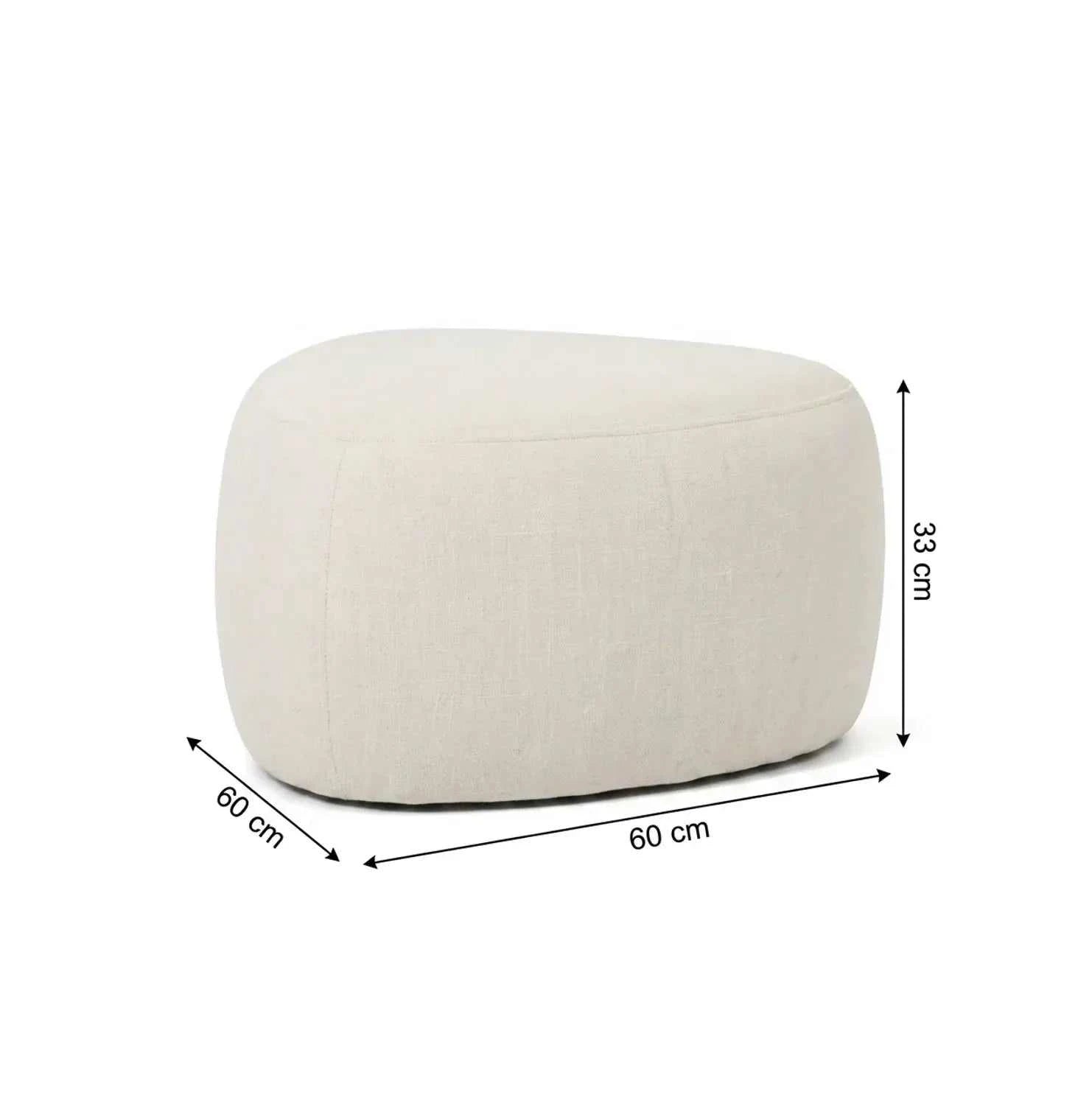 Interior Ave - Cove Pebble Ottoman - Vanilla