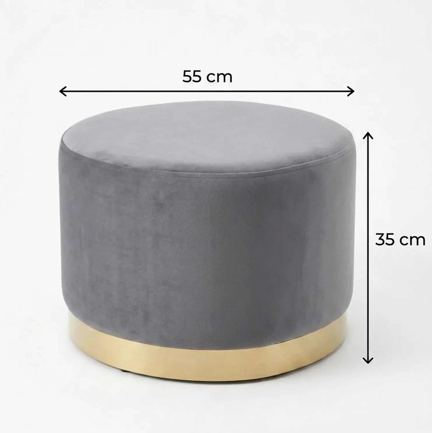 Interior Ave - Monaco Round Ottoman - Ocean