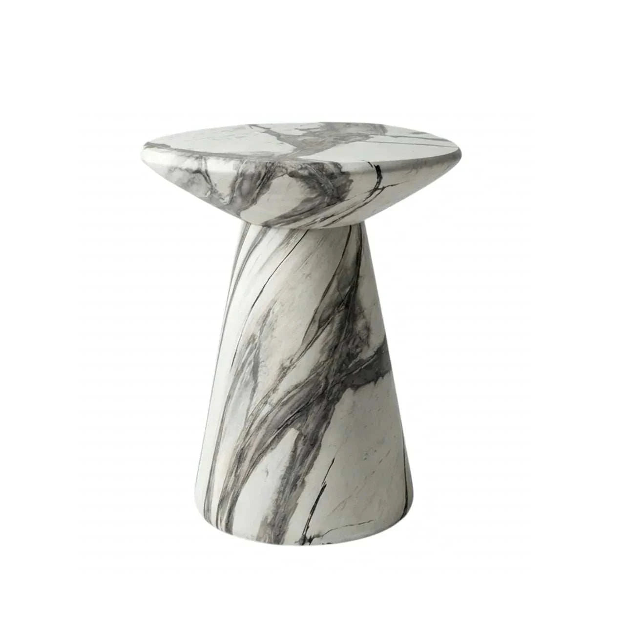 Interior Ave - Veneta Stone Side Table - Panda Marble Finish