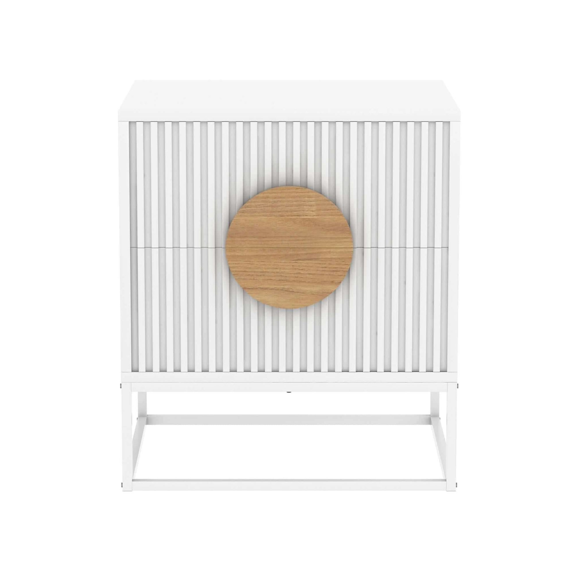 Belmonte Fluted White Bedside Table