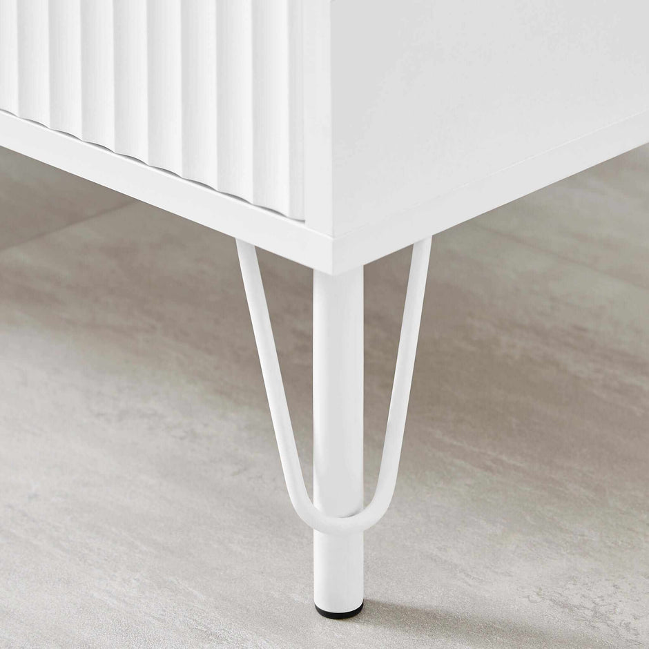 white two drawer nightstand