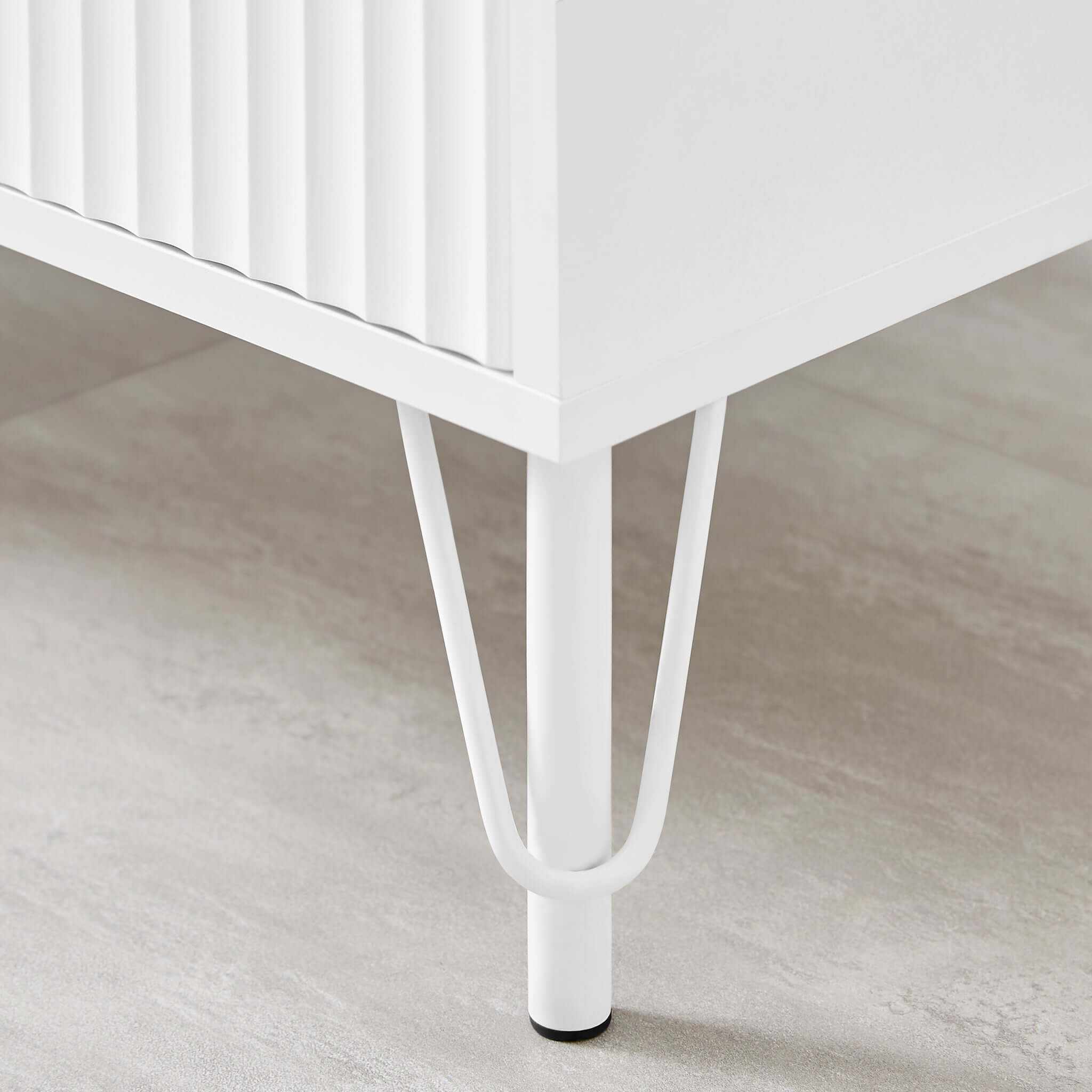 white two drawer nightstand