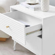 white two drawer nightstand