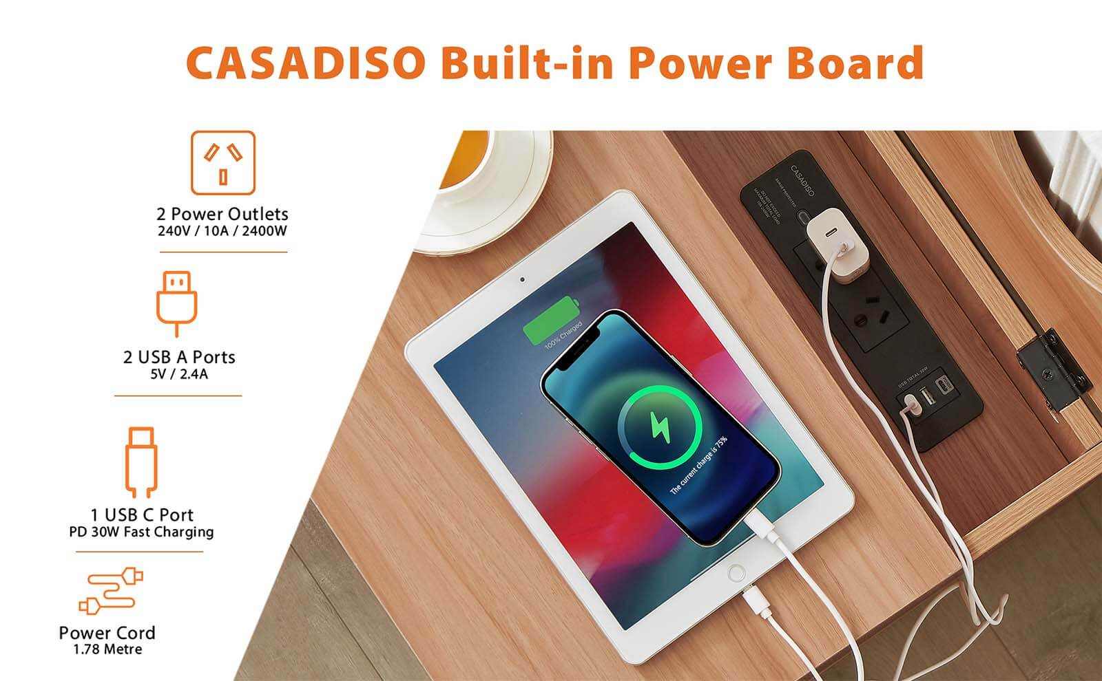 Casadiso Furud Pro Integrated Powerboard & USB Nightstand
