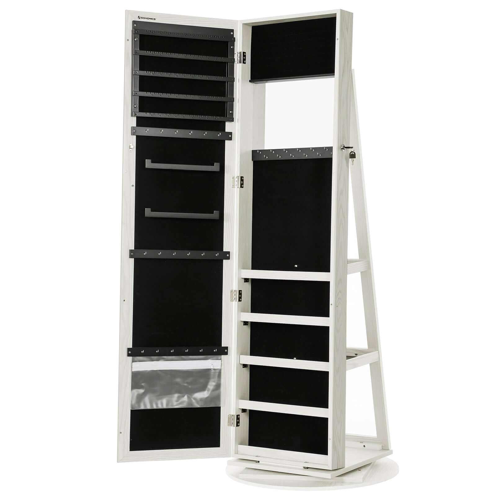 SONGMICS Freestanding Mirror With Jewellery Storage Cabinet