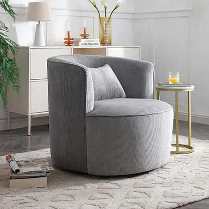 Miami Grey Fabric Upholstery Rotating Arm Chair