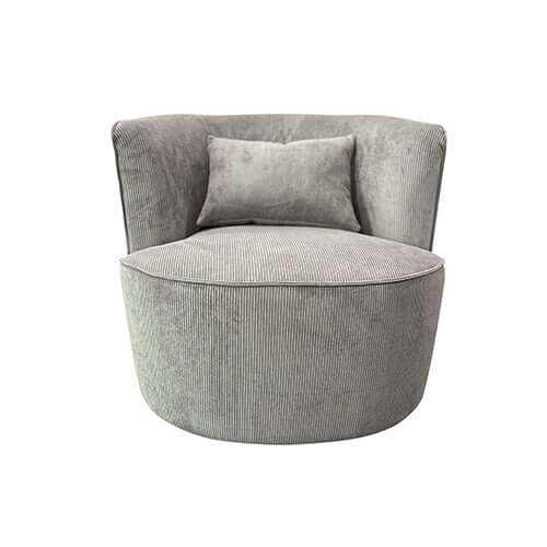 Miami Grey Fabric Upholstery Swivel Arm Chair