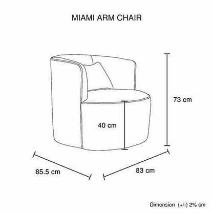 Miami Grey Fabric Upholstery Rotating Arm Chair