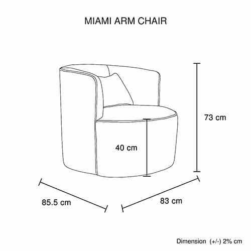 Miami Grey Fabric Upholstery Rotating Arm Chair