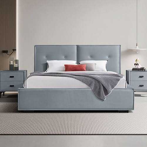 Estella 4pc Fabric Upholstered Bedroom Set Queen