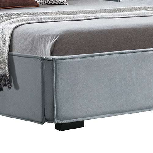 Estella Queen Fabric 4pc Bedroom Suite With Linear Division & Button Studding Headboard