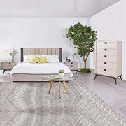 Queen 4 Pcs Bedroom Suite with Tallboy Fabric Upholstery MDF Combinati
