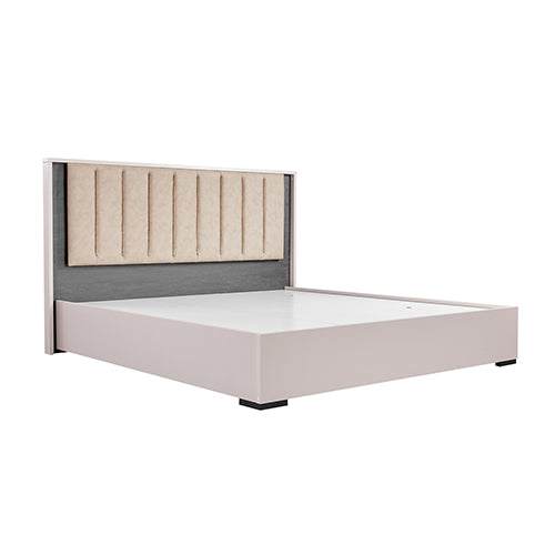 Queen 4 Pcs Bedroom Suite with Tallboy Fabric Upholstery MDF Combinati