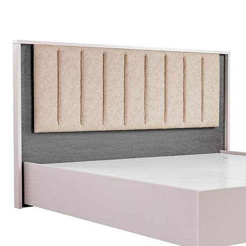 Queen 4 Pcs Bedroom Suite with Tallboy Fabric Upholstery MDF Combinati
