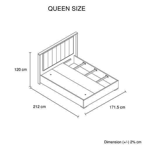 Queen 4 Pcs Bedroom Suite with Tallboy Fabric Upholstery MDF Combinati