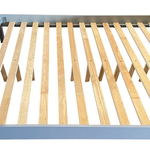 Solid Wood 4 Pieces Queen Size Grey Bed And Bedroom Set