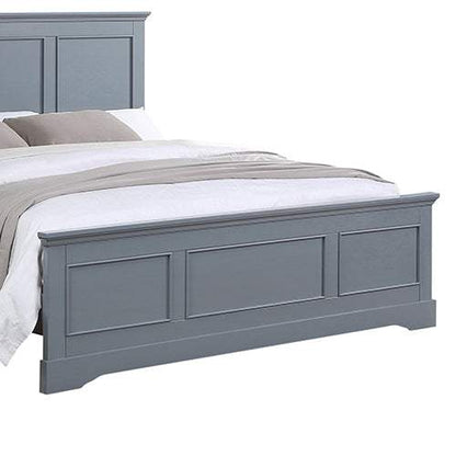 5 Pieces Bedroom Suite in Solid Wood & MDF Queen Size Grey Colour Bed, Bedside Table, Dresser & Tallboy