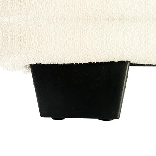 Alexa Queen Size High Rise Headboard Linen Beige Fabric MDF Drawers with Wheels