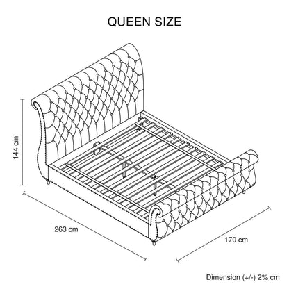 Queen Size Sleigh Bedframe With Headboard