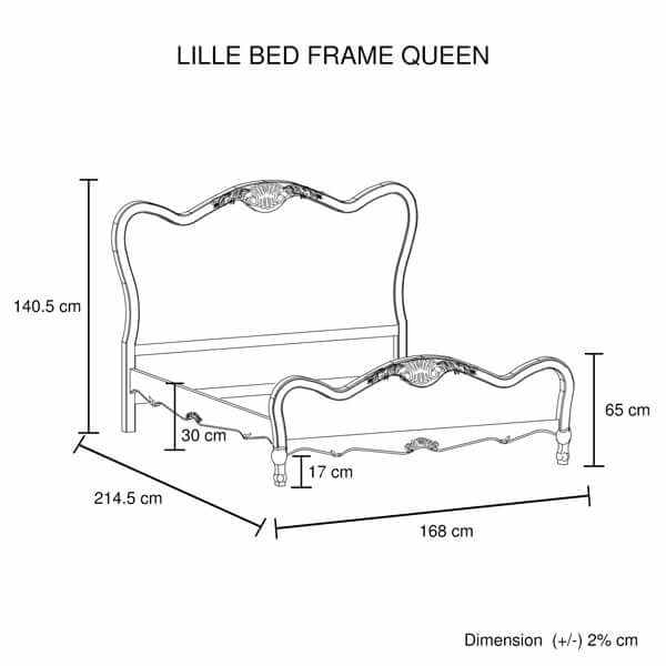 Linen Fabric Oak Queen Bedframe White - Washed Finish