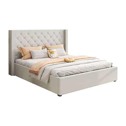 Veronica Winged Grey Bed Frame King Size With Gas Lift