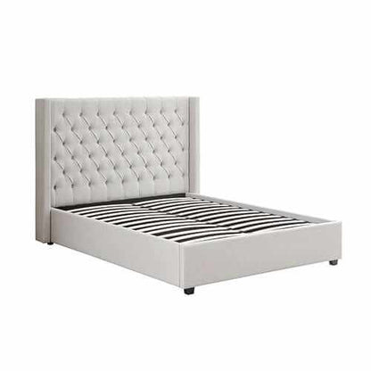 Veronica Winged Grey Bed Frame King Size With Gas Lift