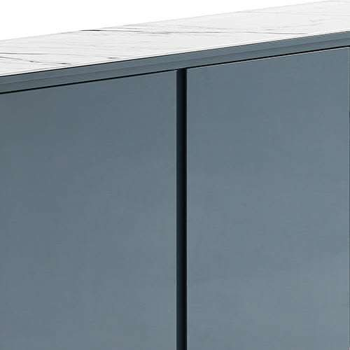 Buffet MDF Glossy Surface Ceramic Top Dark Blue Storage Cabinet