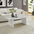 Coffee Table Sintered Stone Top MDF Table Base Glossy White