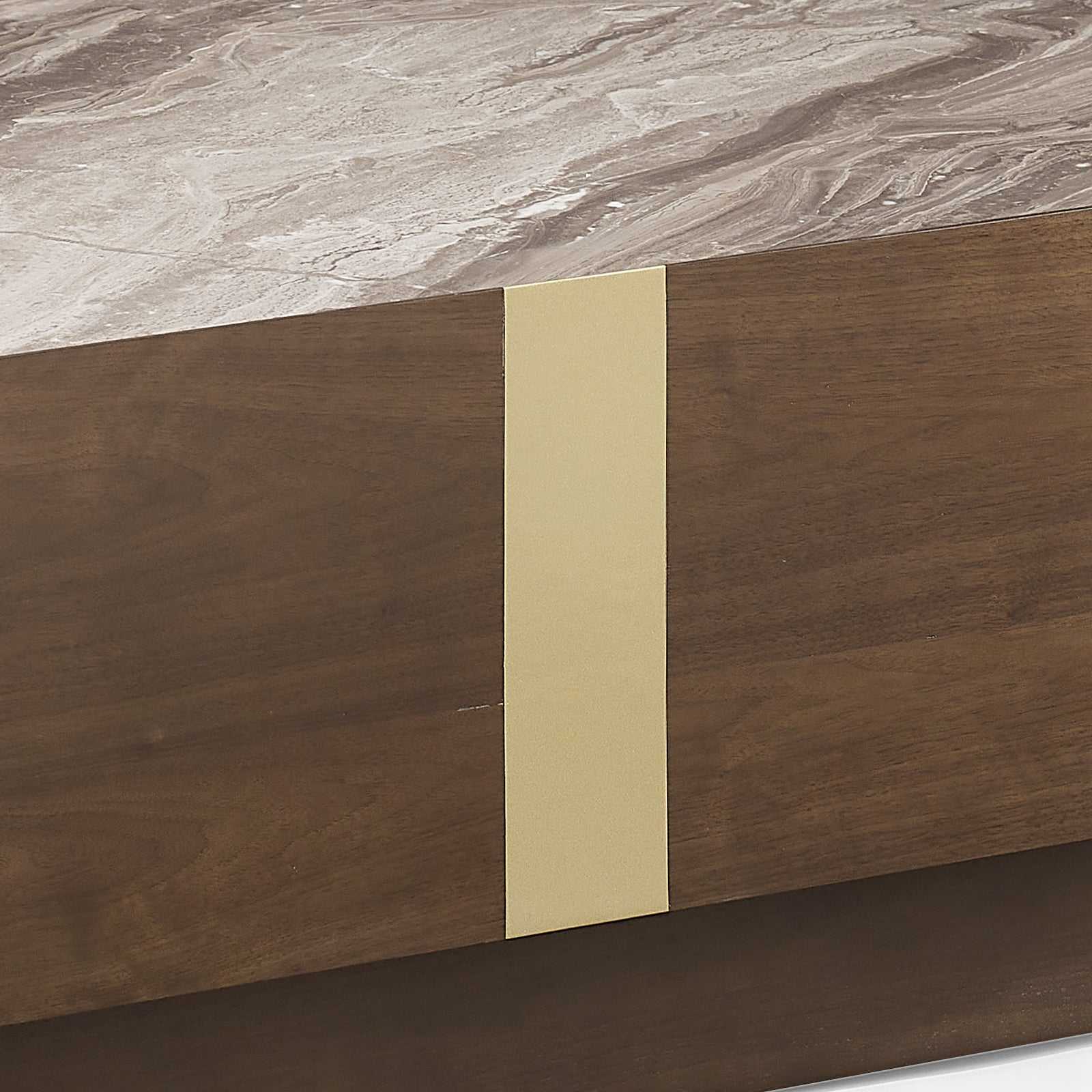 Coffee Table MDF Board with Dark Walnut Finish and Ample Storage