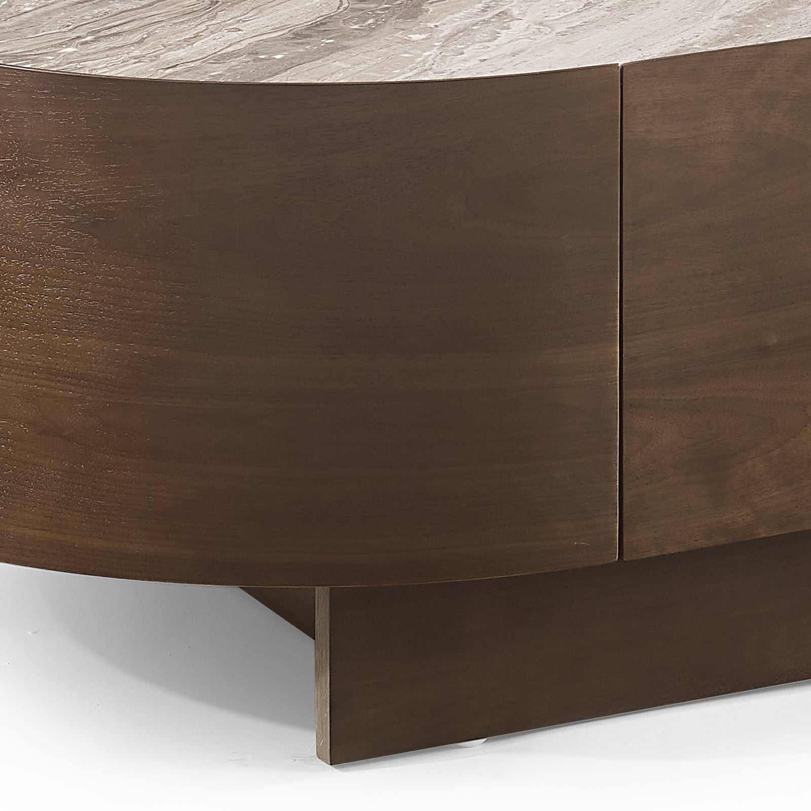 Dark Walnut coffee table with MDF board, melamine interior, ample storage, classic design.