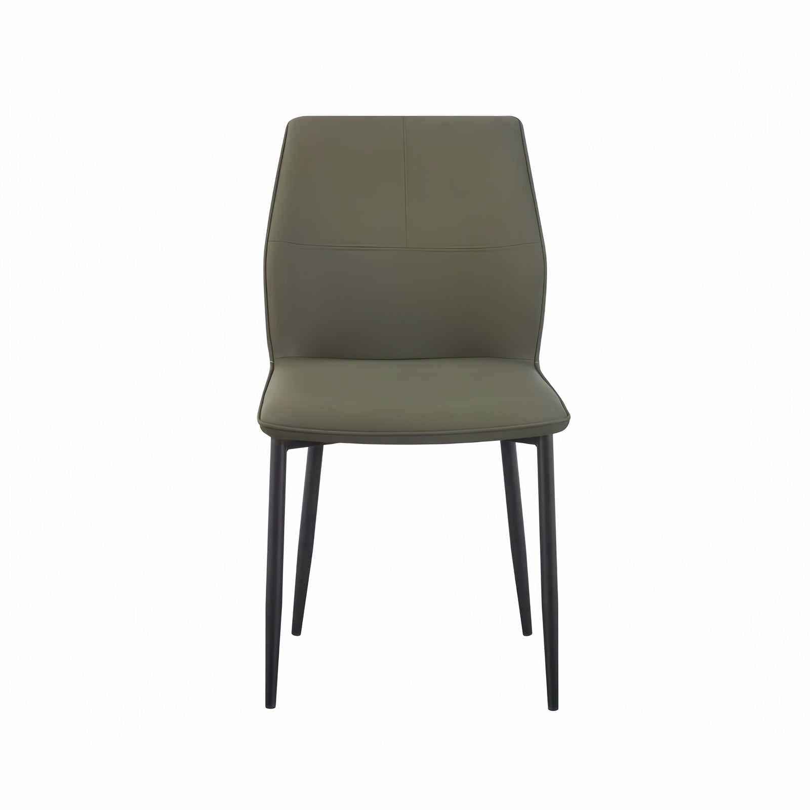 6x Dining Chair Brown Faux Leather Upholstered Seat Powder Coated Iron Legs