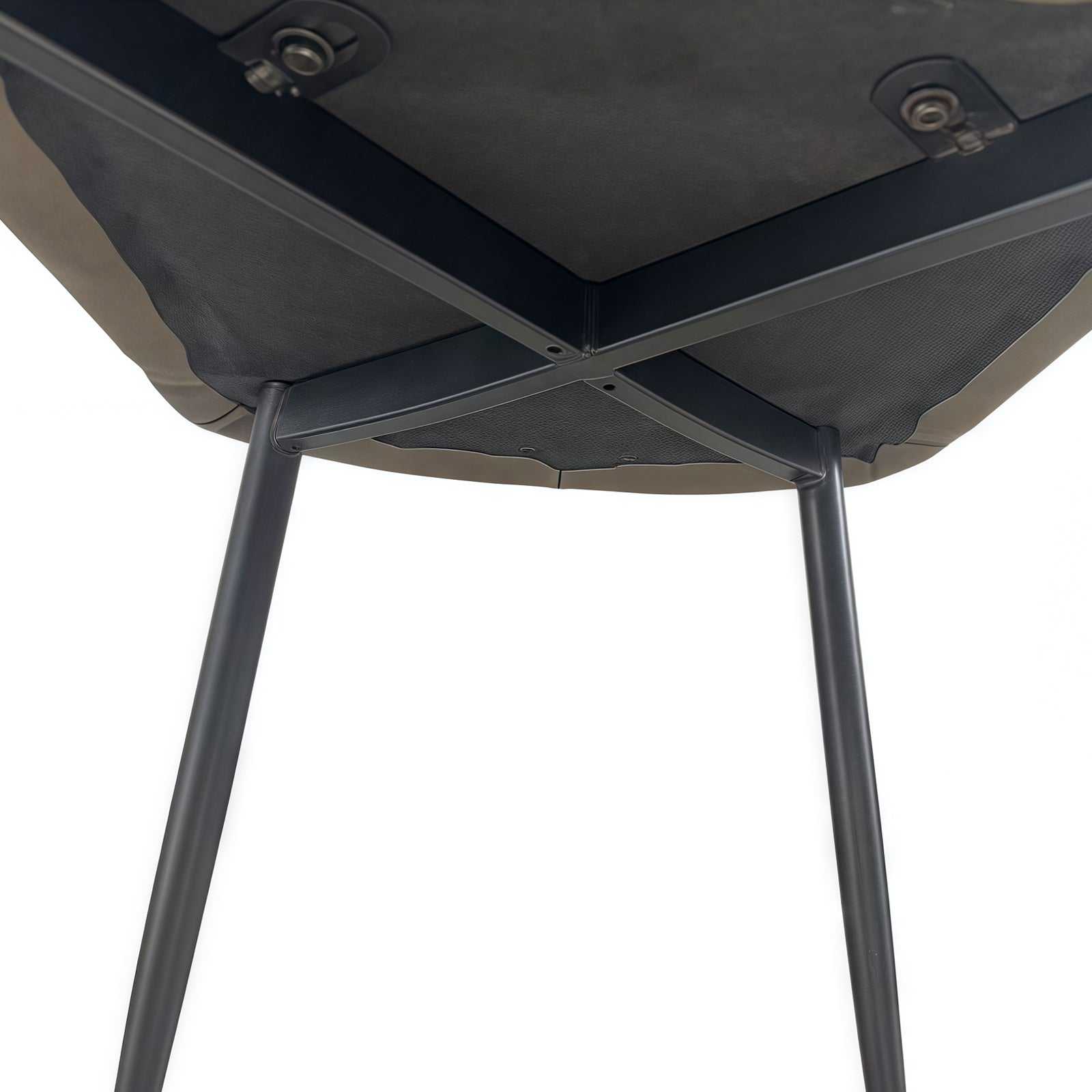 6x Dining Chair Brown Faux Leather Upholstered Seat Powder Coated Iron Legs