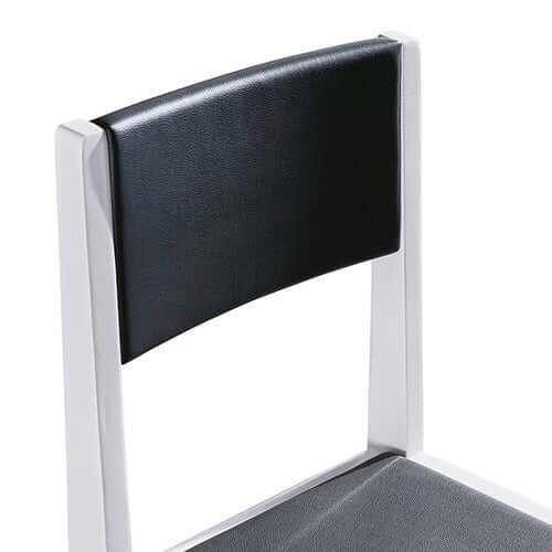2x Wooden Kitchen Chairs Frame Black Leatherette Medium High Backrest